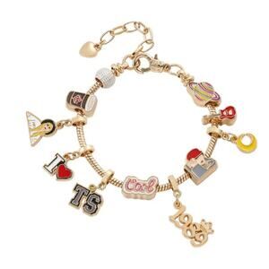 Taylor Swift 1989 Gold Tone Snake Style Charm Bracelet